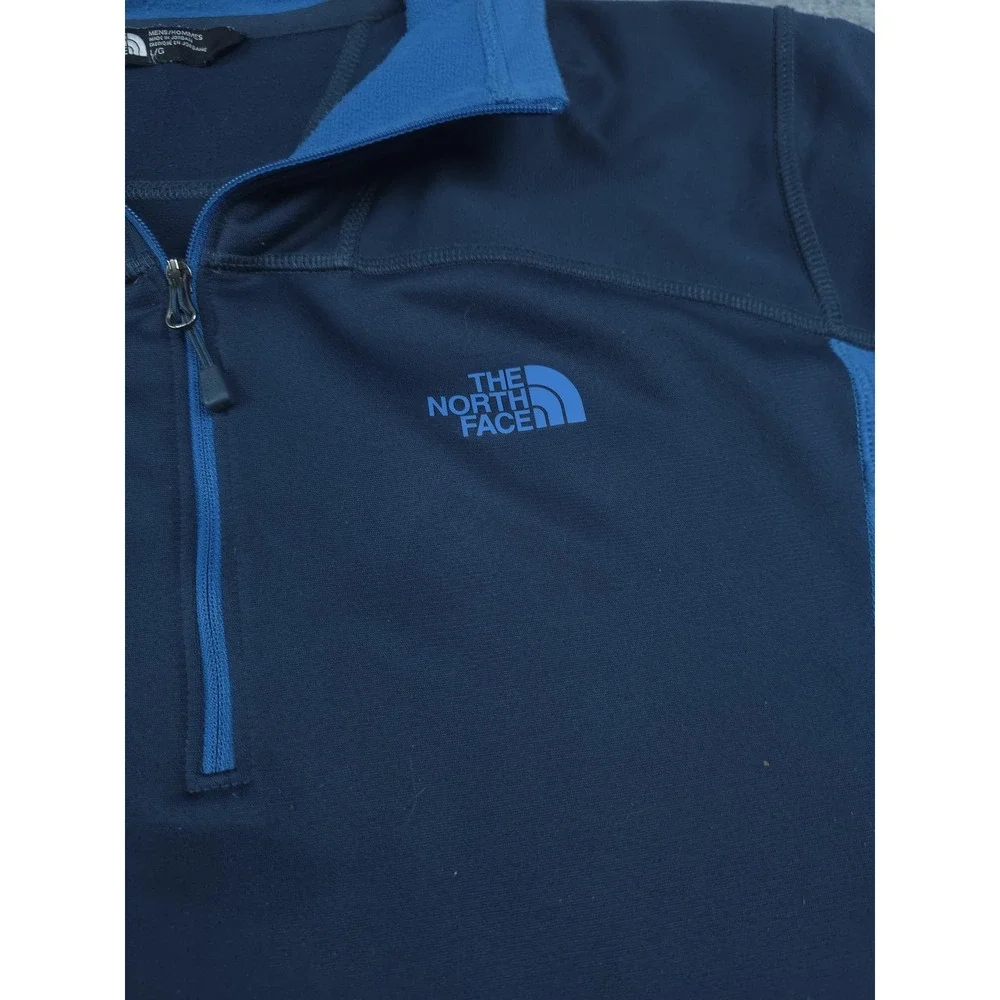 North Face Pullover Mens Large Blue Black Quarter Zip Athletic Fleece Outdoors